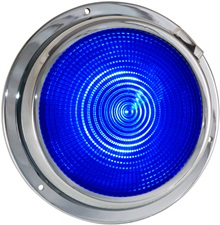 Alternative view of 5 1/2 inch Blue/White Mars Dome (Chrome) 12/24V