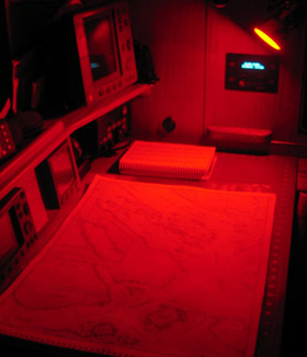 boat chart table red LED light