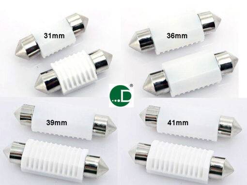 12/24V 41mm Cool-White Single Sided Festoon Bulb x 2 - Image 2